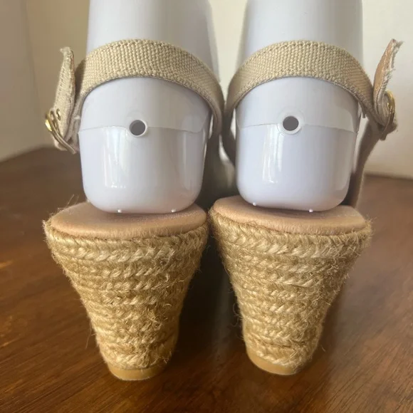 Viscata Barcelona Palomera Canvas Espadrille Wedge Slingbacks Beige EU 39 - Picture 11 of 15